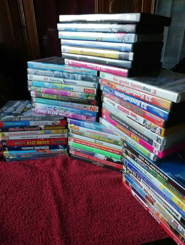 Sammlung gebrauchter Videospiele